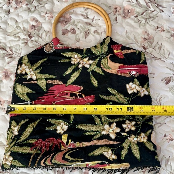 Vintage Baik Baik Honolulu hula purses/bags with bamboo handles Hawaiian Designs - Picture 4 of 14